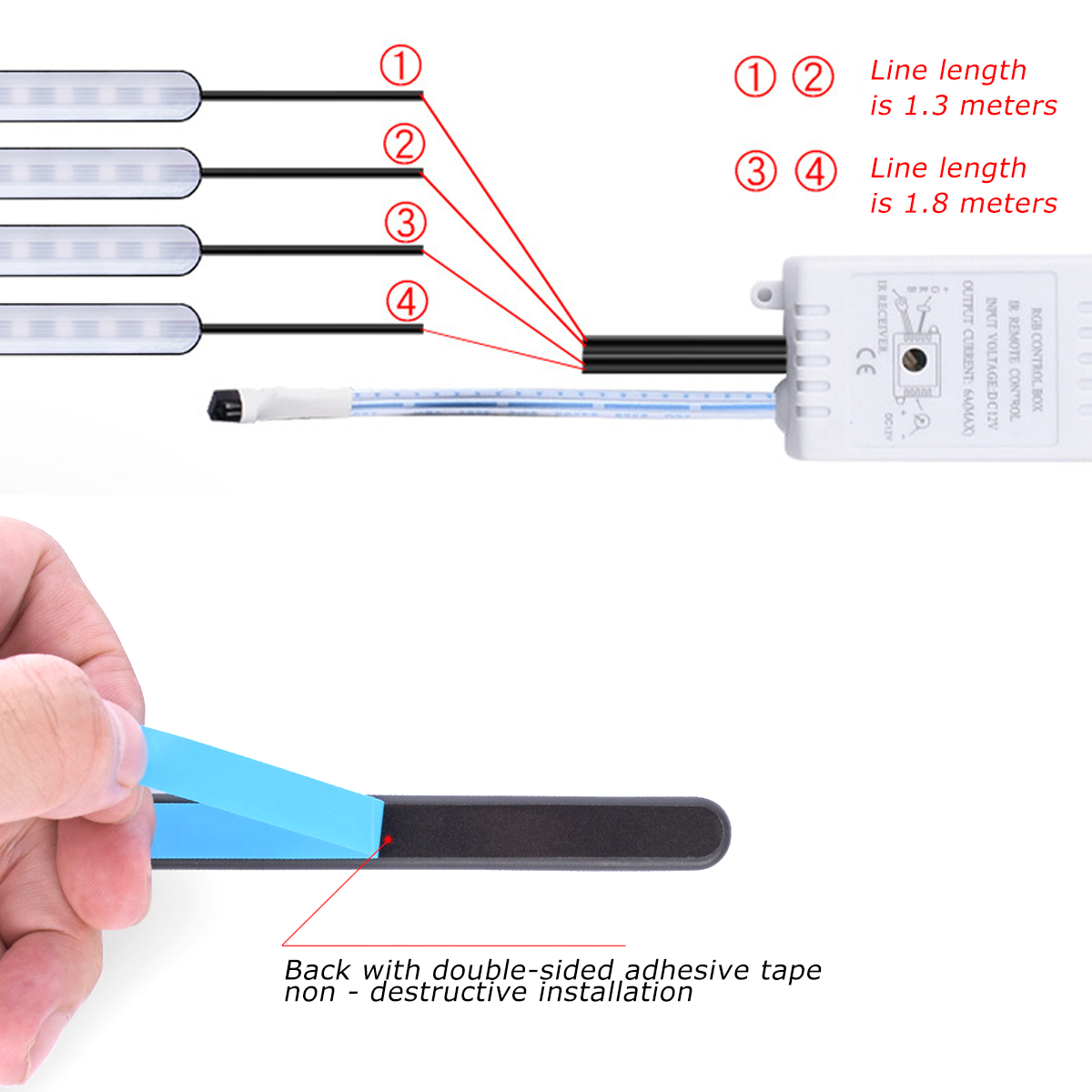 DC12V-10W-Car-Atmosphere-Light-USB-Colorful-Music-Voice-Control-LED-Rigid-Strip-Lamp--Remote-Control-1651600-9