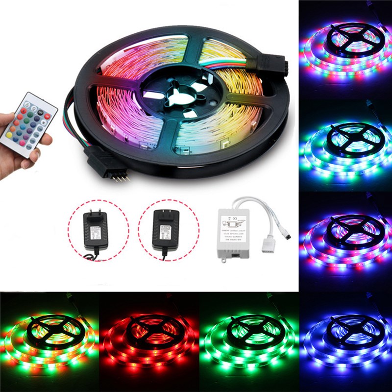 DC12V-24W-2A-5M-Waterproof-SMD3528-RGB-LED-Strip-Lights-US-EU-Power-Adapter--24-Keys-Remote-Control-1277795-1