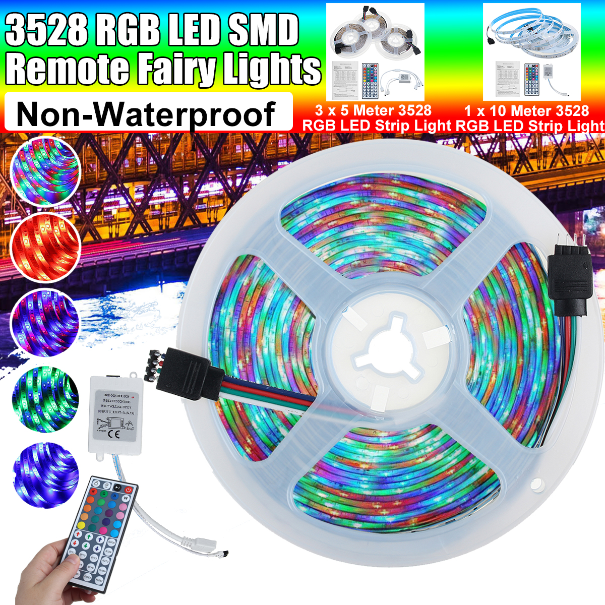 DC12V-3X5M10M-LED-Strip-Light-Non-waterproof-3528-RGB-Tape-Lamp-for-Room-TV-Party-Bar--Remote-Contro-1729474-1