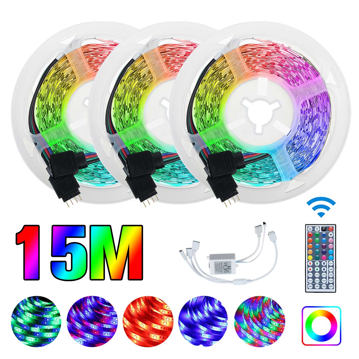 DC12V-3X5M10M-LED-Strip-Light-Non-waterproof-3528-RGB-Tape-Lamp-for-Room-TV-Party-Bar--Remote-Contro-1729474-3