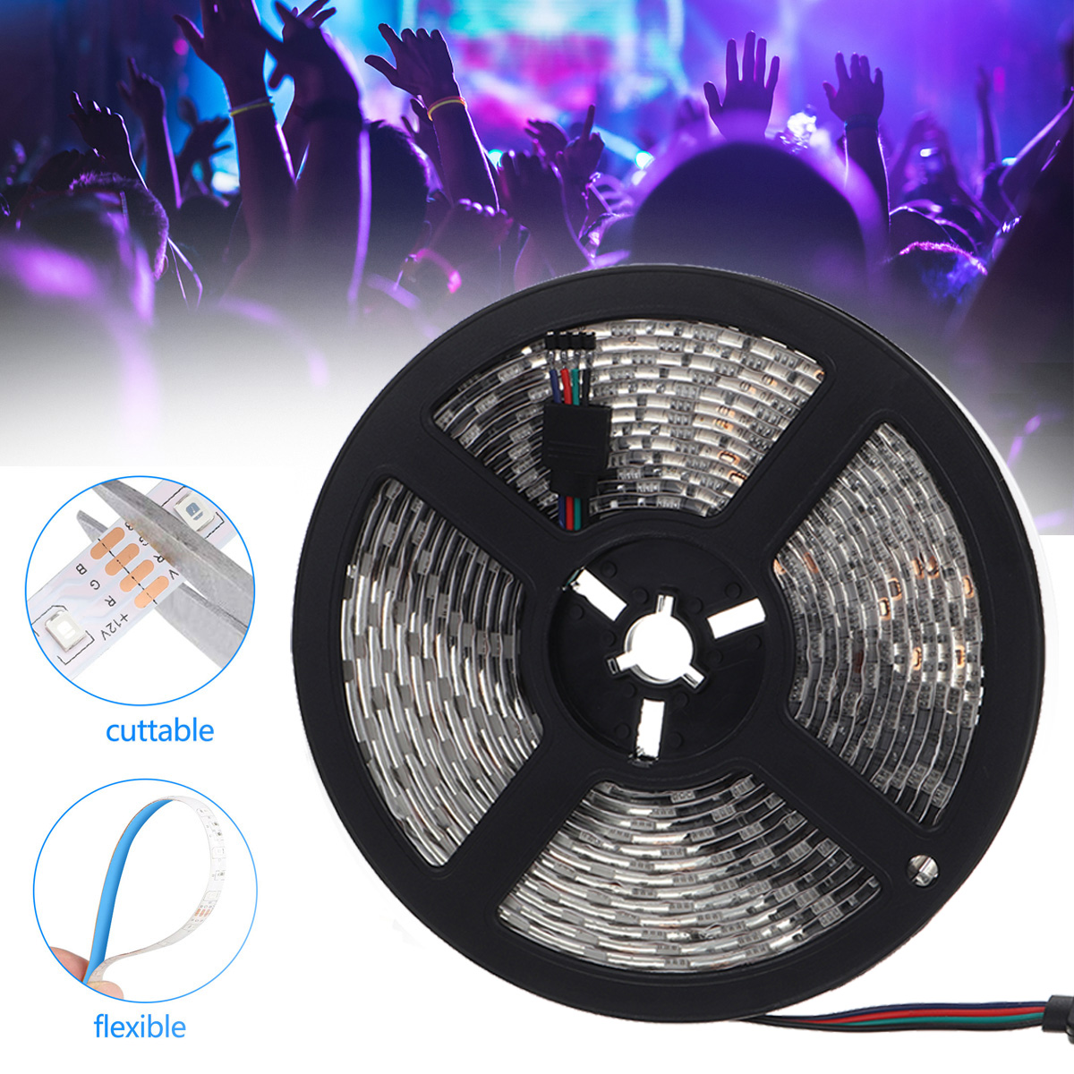 DC12V-5M-5050-RGB-300LED-Strip-Light-WaterproofNon-waterproof-Tape-Lamp--44-Key-Remote-Control--3A-P-1719700-3