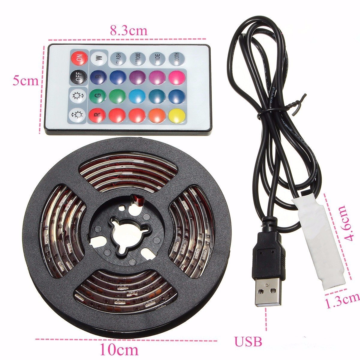 100cm-150cm-200cm-Waterproof-DC5V-USB-5050-RGB-LED-Strip-Tape-TV-Background-Lighting-1117710-8