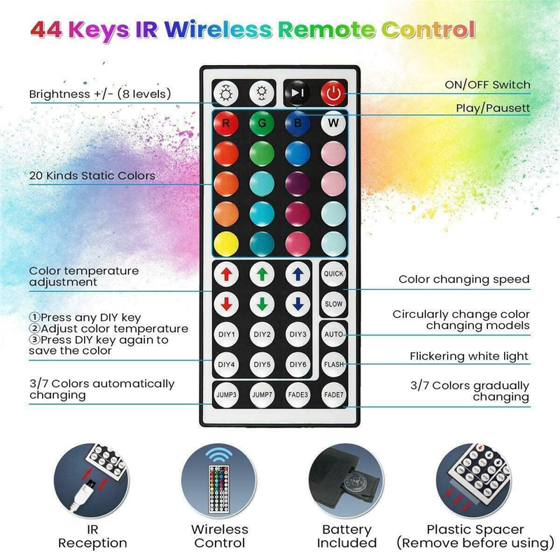 20M-5050-LED-Strip-Light-RGB-SMD-Tape-Ribbon-Lamp-Stripe-Full-Kit-Non-waterproof-2444-Keys-Remote-Co-1800558-5