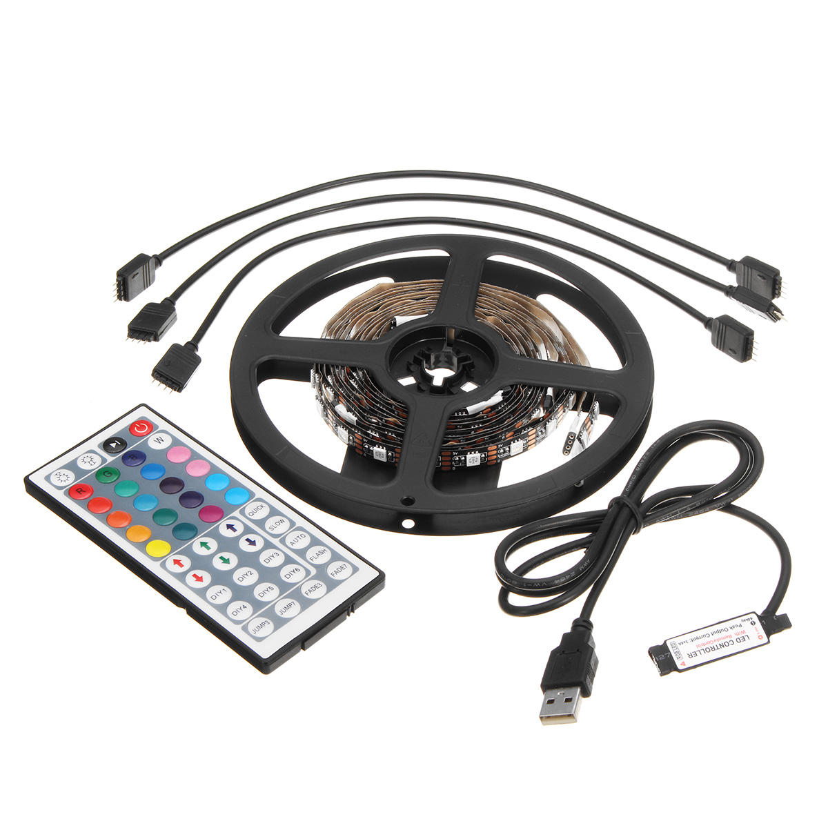 2x50CM--2x100CM-USB-SMD5050-RGB-LED-Strip-Light-TV-Backlight-Bar-Kit--Remote-Control-for-DC5V-1253106-1