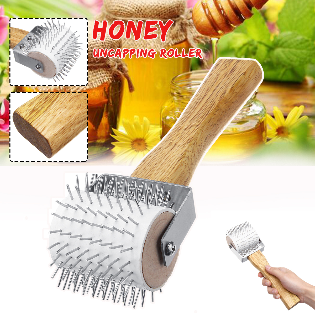 Honey-Uncapping-Roller-Extracting-Needle-Roller-Bee-Comb-Beekeeping-Tools-Set-1437680-1