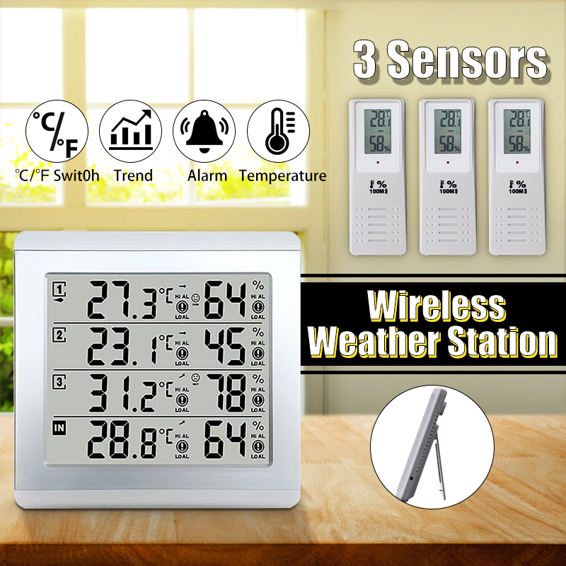 3-Sensors-Wireless-Digital-Alarm-Thermometer-Indoor-Outdoor-Audible-Indicator-1421915-2