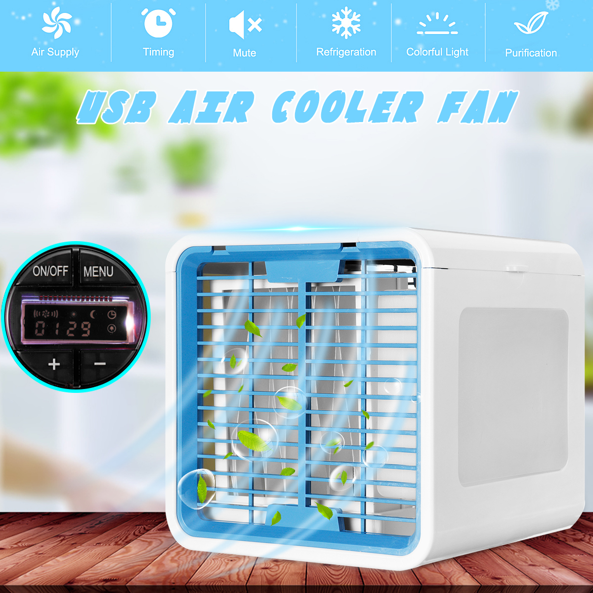 Display-Personal-Air-Cooler-USB-Portable-3-In-1-Refrigeration-Humidification-Purification-LED-Table--1516587-1