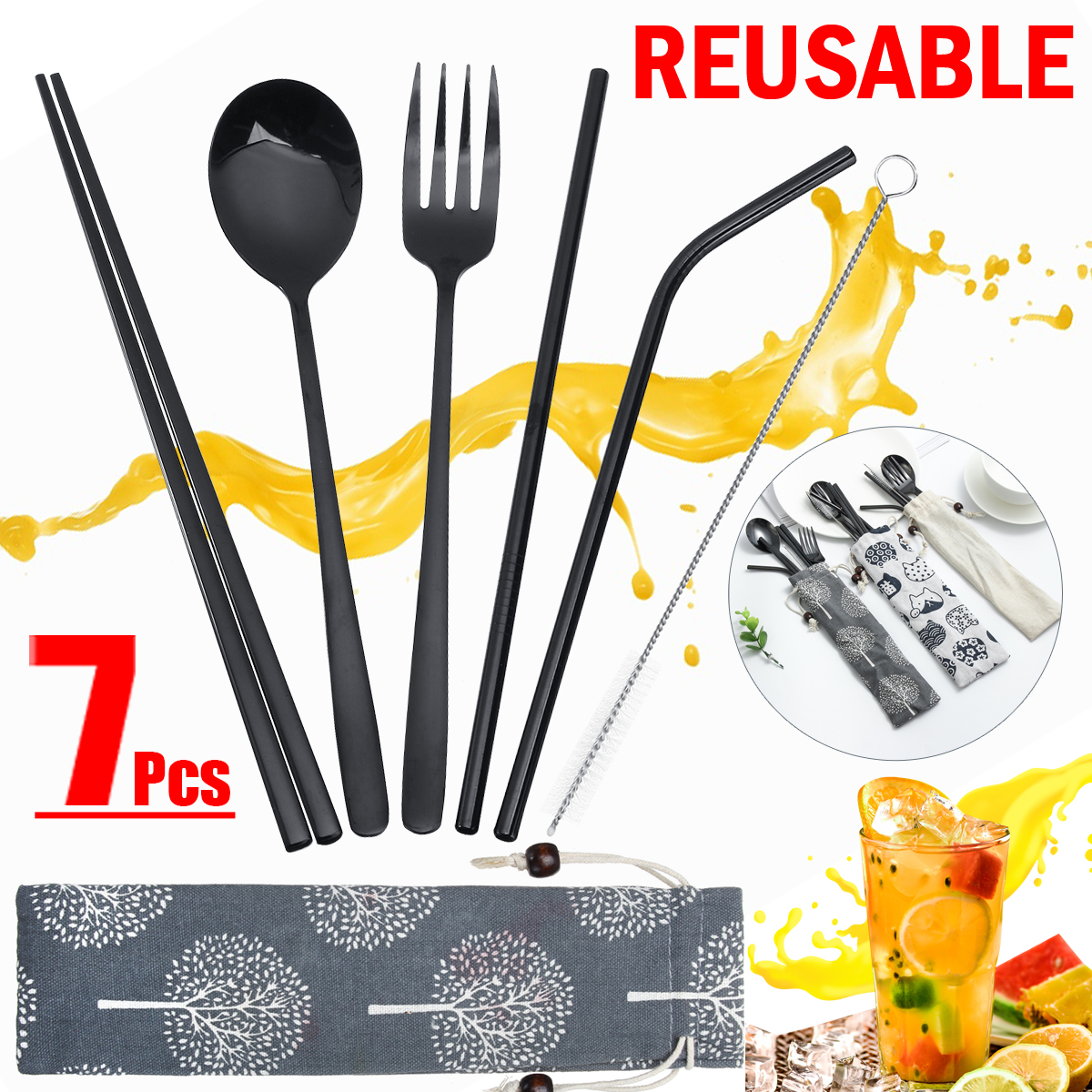 Portable-304-Stainless-Steel-Drinking-Straw-Spoon-Reusable-Straws-Fork-Chopsticks-Brush-Combination--1529584-1