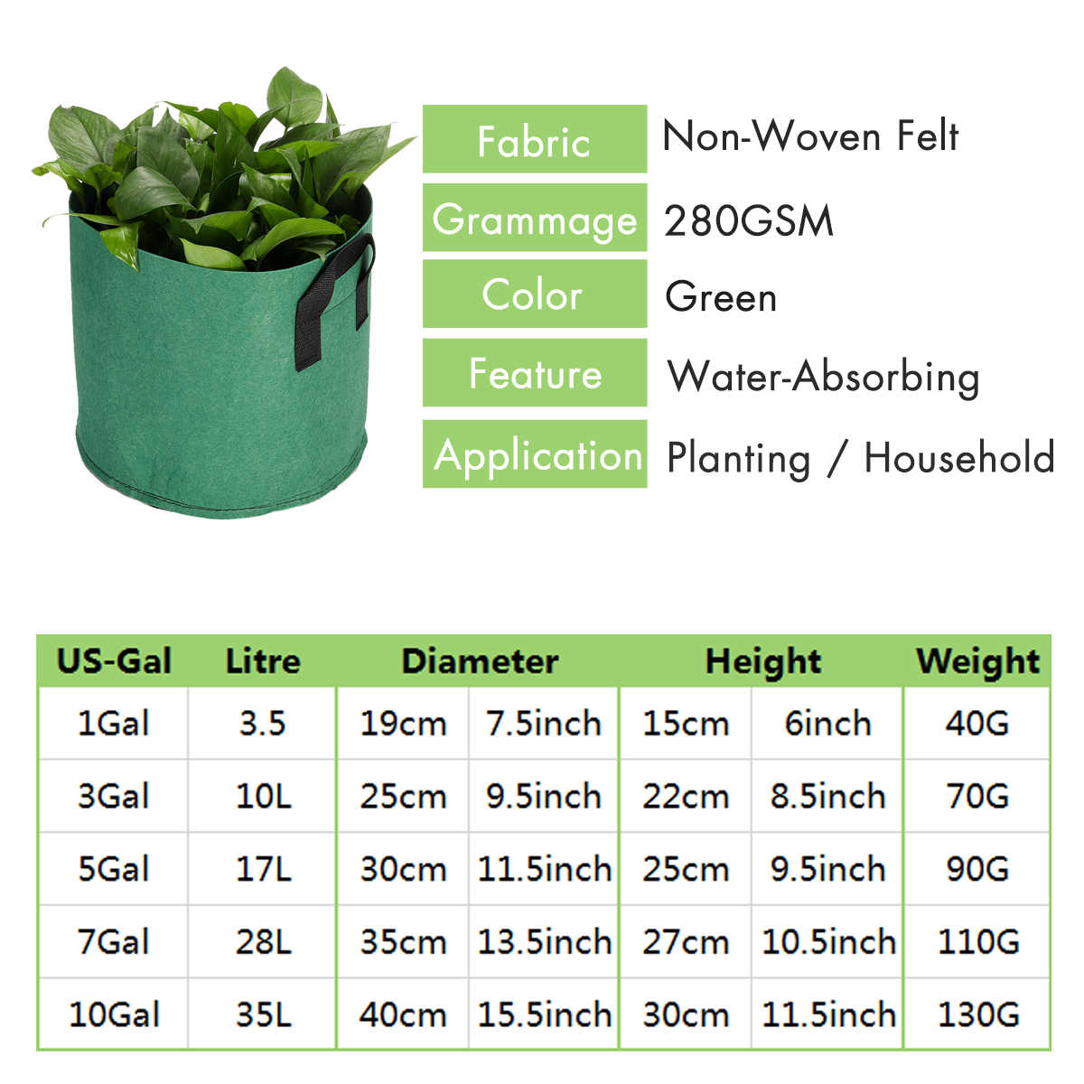 1235710Gallon-Felt-Non-Woven-Pots-Plant-Grow-Bag-Planting-Pouch-Container-Nursery-Seedling-Planting--1543442-8