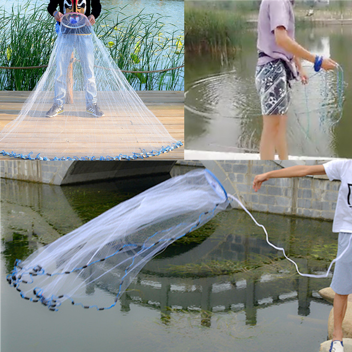 3Mx15M-Nylon-Monofilament-Hand-Throw-Fishing-Net-Spin-Bait-Casting-Sinker-Small-Mesh-Equipment-1543285-9