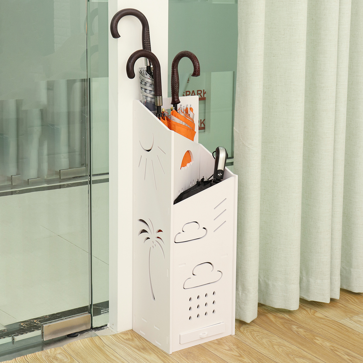 Multifunct-Hallway-Umbrella-Stand-Walking-Stick-Storage-Holder-Rack-Hook-Metal-Kitchen-Storage-Rack-1619601-10