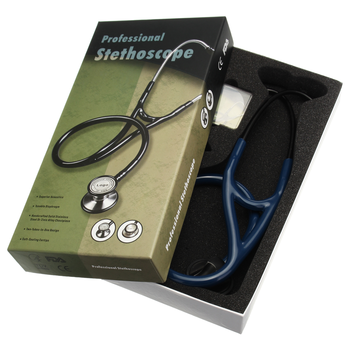 Professional-Edition-27-Inch-Cardiology-Stethoscope-Tunable-Diaphragm-Doctor-1425487-5