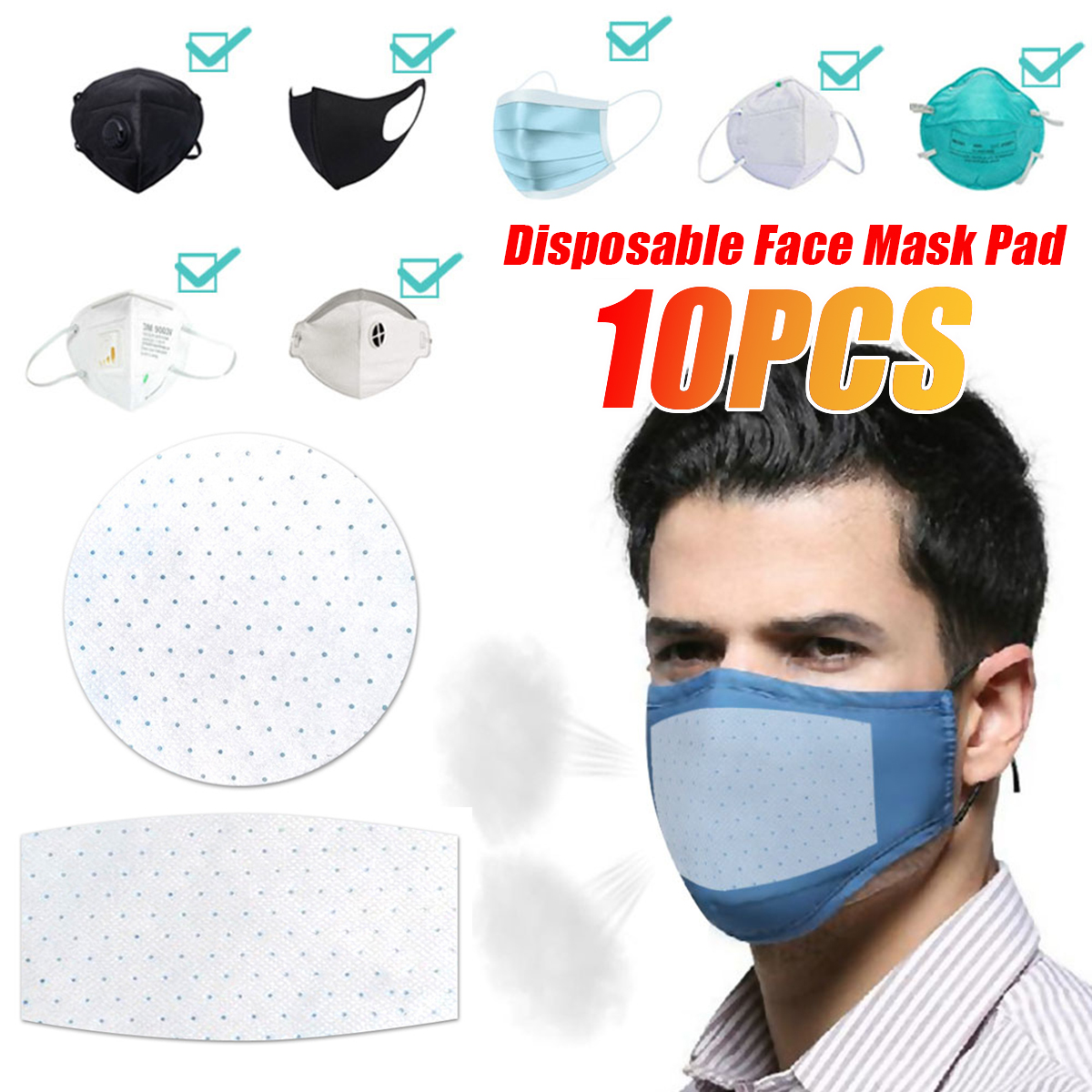 10Pcs-Disposable-Face-Mask-Gasket-Safety-Health-Care-Mouth-Face-Mask-Filter-Pad-1658535-1