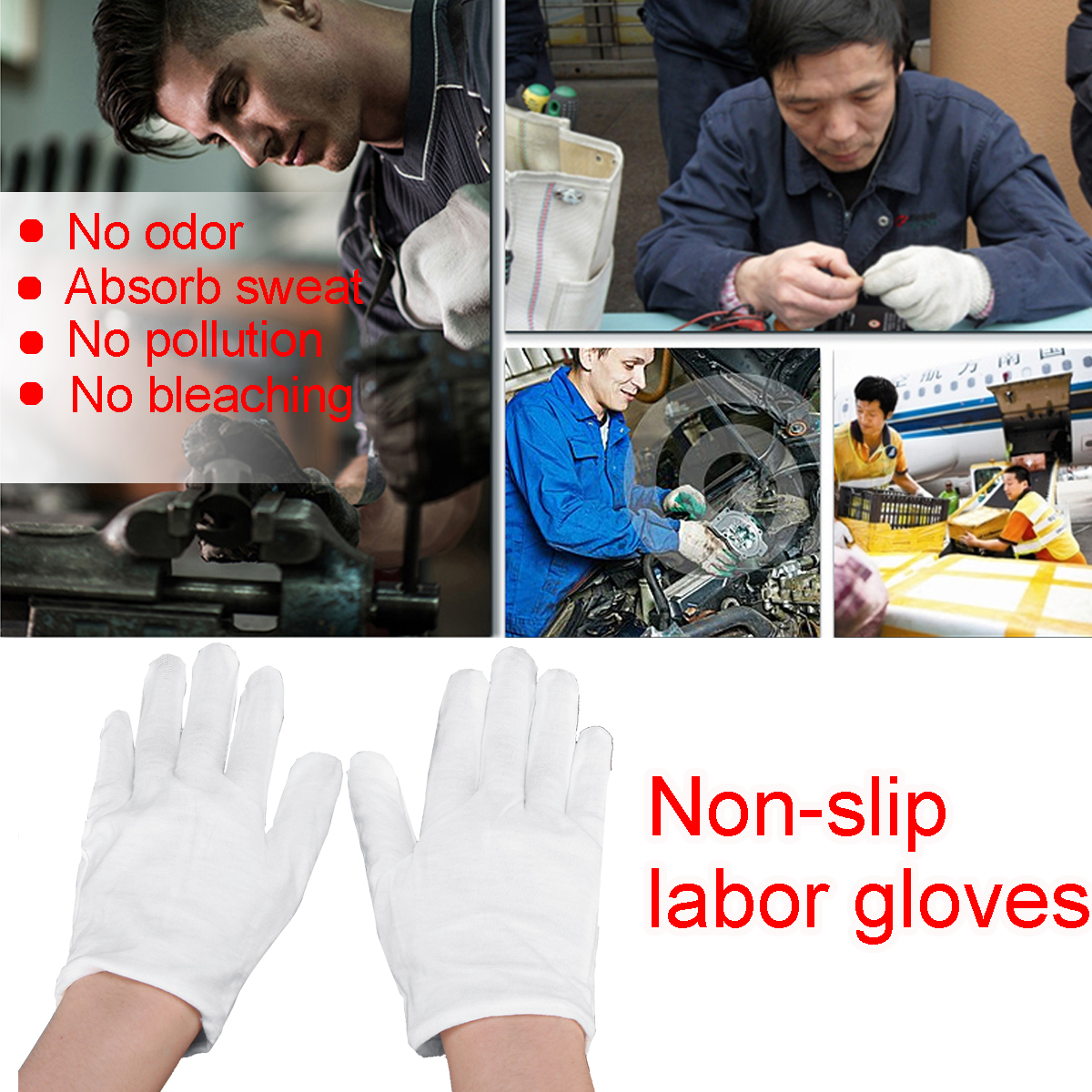 12-Pairs-Non-Slip-Work-Gloves-Etiquette-Cooling-Gloves-Workshop-Labor-White-1503779-3
