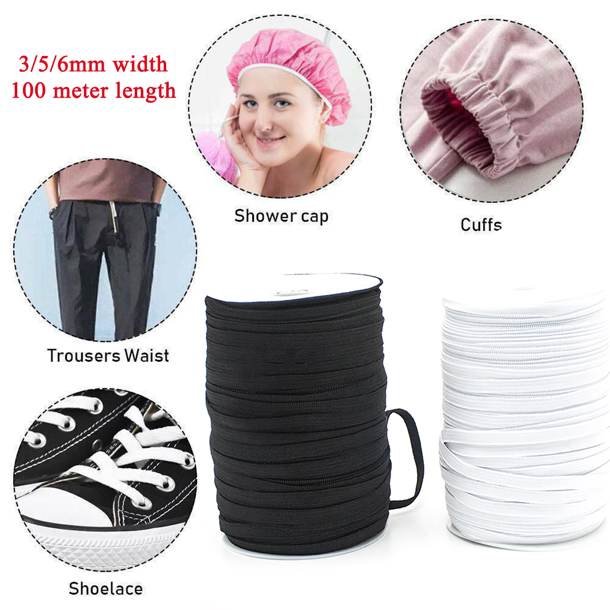 356mm-Elastic-Band-Cord-Knits-100-Meter-Length-Mouth-Hat-Stretch-DIY-Sewing-1701161-3