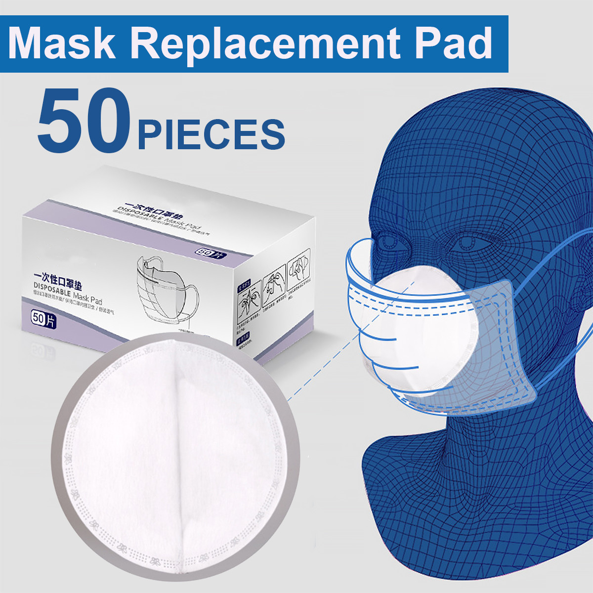 50Pcs-Disposable-Filter-Melt-blown-Cloth-Replacement-Mask-Pads-for-Protective-Mask-1658262-1