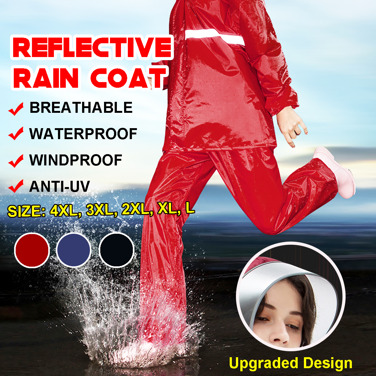 Adults-Raincoat-Mens-Rain-Long-Pants-Anti-UV-Riding-Cover-Rainsuit-Jacket--Hat-1558543-1