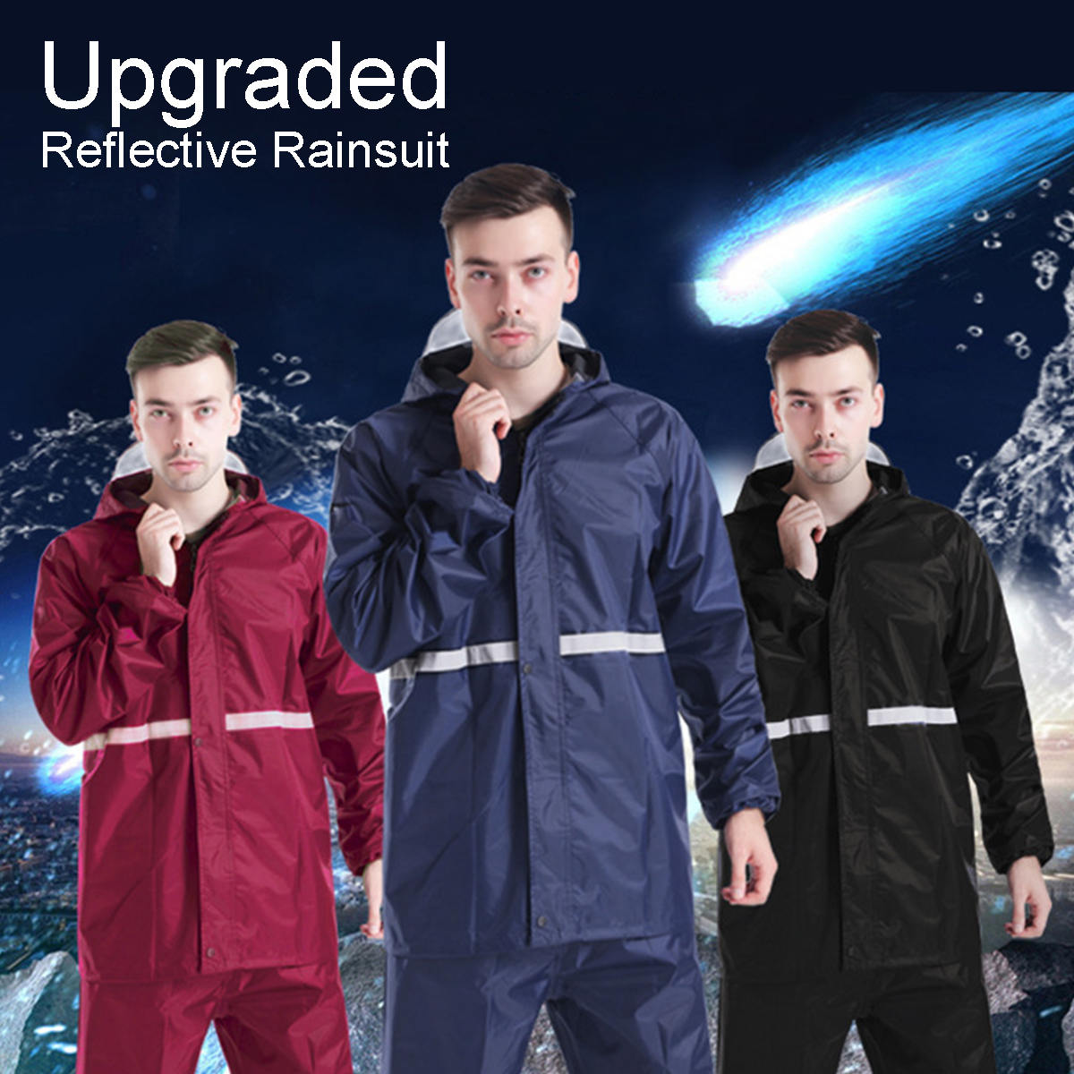 Adults-Raincoat-Mens-Rain-Long-Pants-Anti-UV-Riding-Cover-Rainsuit-Jacket--Hat-1558543-2