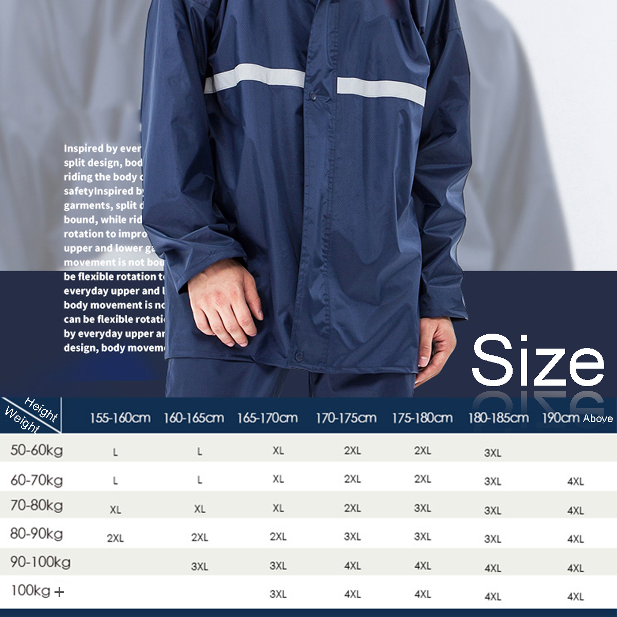 Adults-Raincoat-Mens-Rain-Long-Pants-Anti-UV-Riding-Cover-Rainsuit-Jacket--Hat-1558543-4