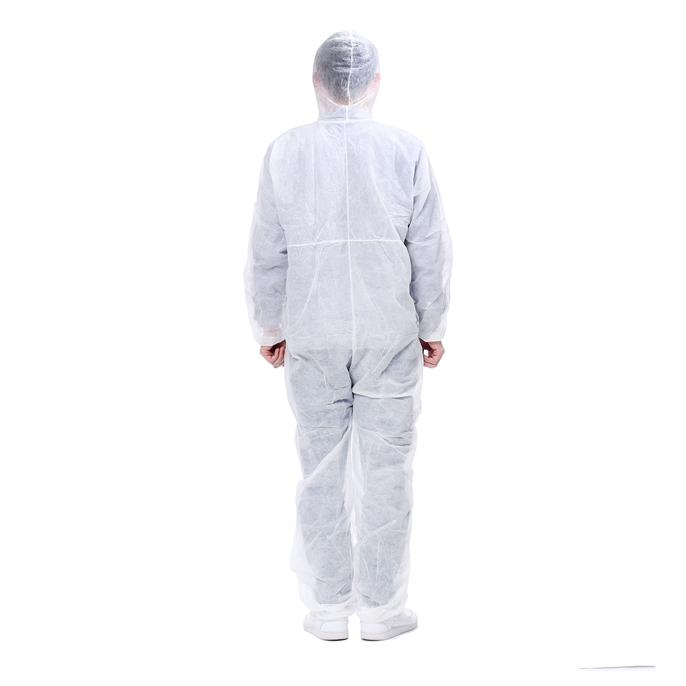Disposable-White-Coveralls-Dust-Spray-Suit-Non-woven-Clothing-971616-4