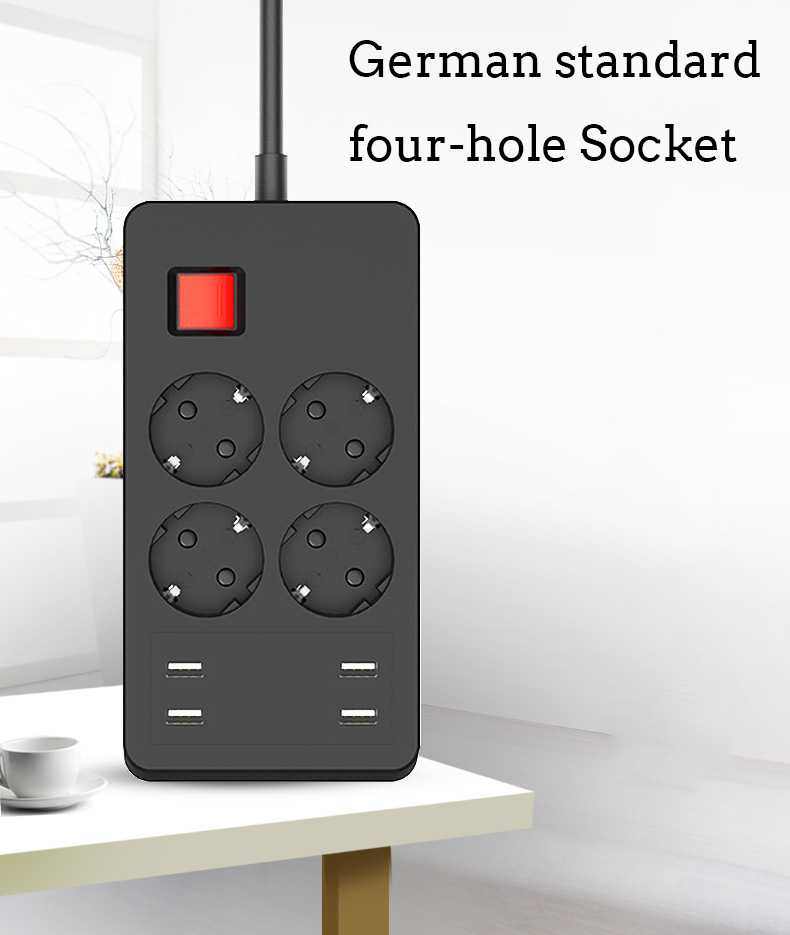 European-Standard-Socket-4-Jacks-4-USB-Smart-Power-Converter-German-Standard-Plug-Home-Office-Power--1831466-1
