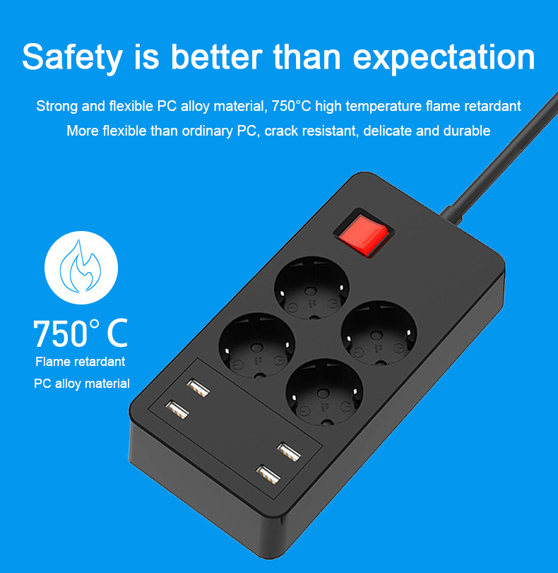 European-Standard-Socket-4-Jacks-4-USB-Smart-Power-Converter-German-Standard-Plug-Home-Office-Power--1831466-3