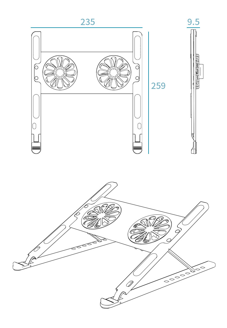 Adjustable-Laptop-Stand-Portable-Laptop-Cooling-Pads-with-RGB-Cooling-Fans-for-Laptop-1870641-7