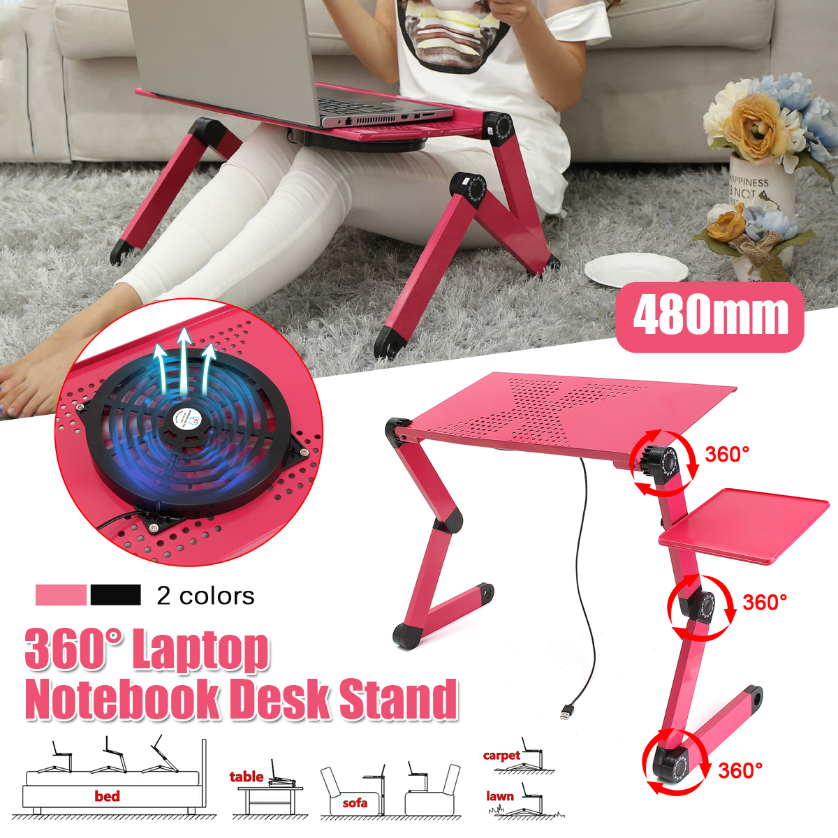 Foldable-Laptop-Table-Stand-Portable-Adjustable-Stand-Bed-Tray-with-Cooling-Fan-and-Mouse-Pad-1121117-1