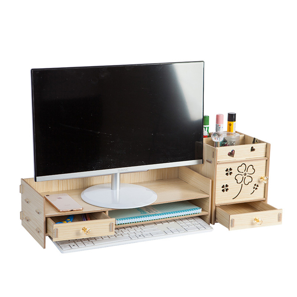 Multi-function-Desktop-Monitor-Stand-Computer-Laptop-Screen-Riser-Wood-Shelf-Desk-Storage-Holder-1620633-1