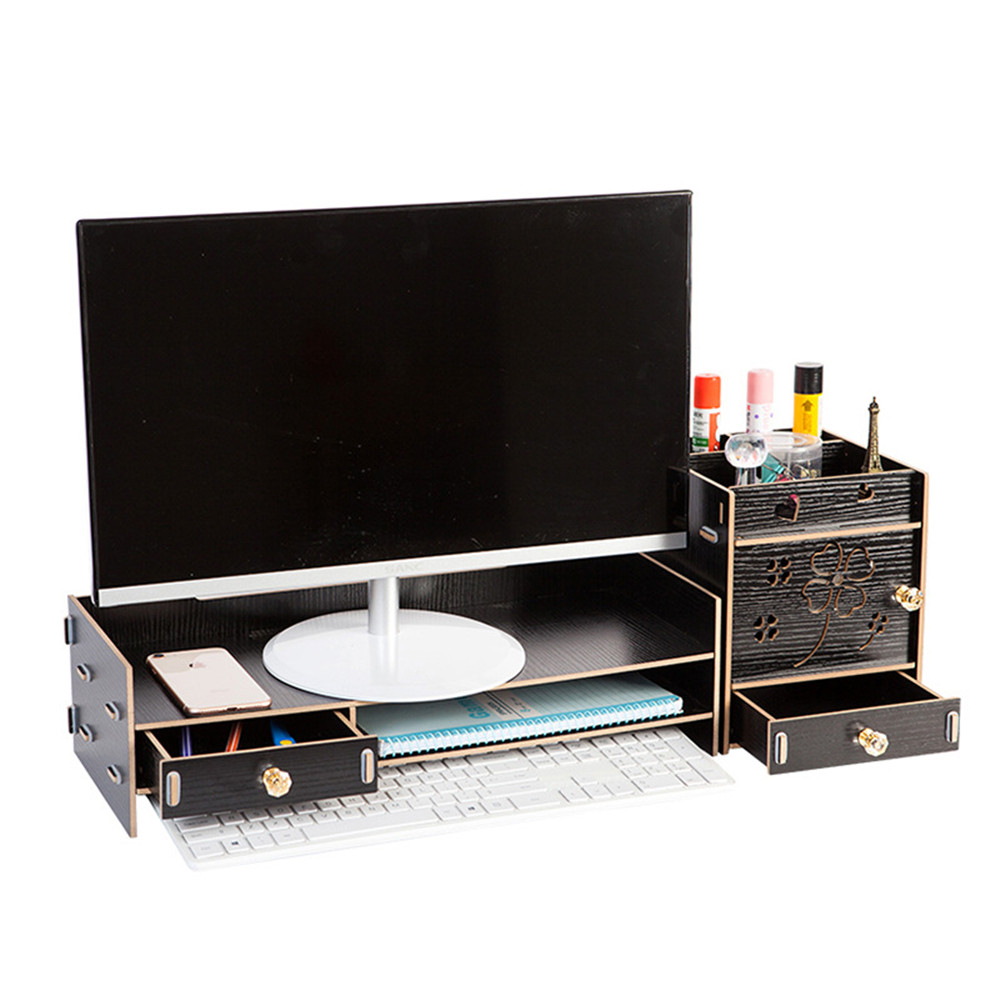 Multi-function-Desktop-Monitor-Stand-Computer-Laptop-Screen-Riser-Wood-Shelf-Desk-Storage-Holder-1620633-2