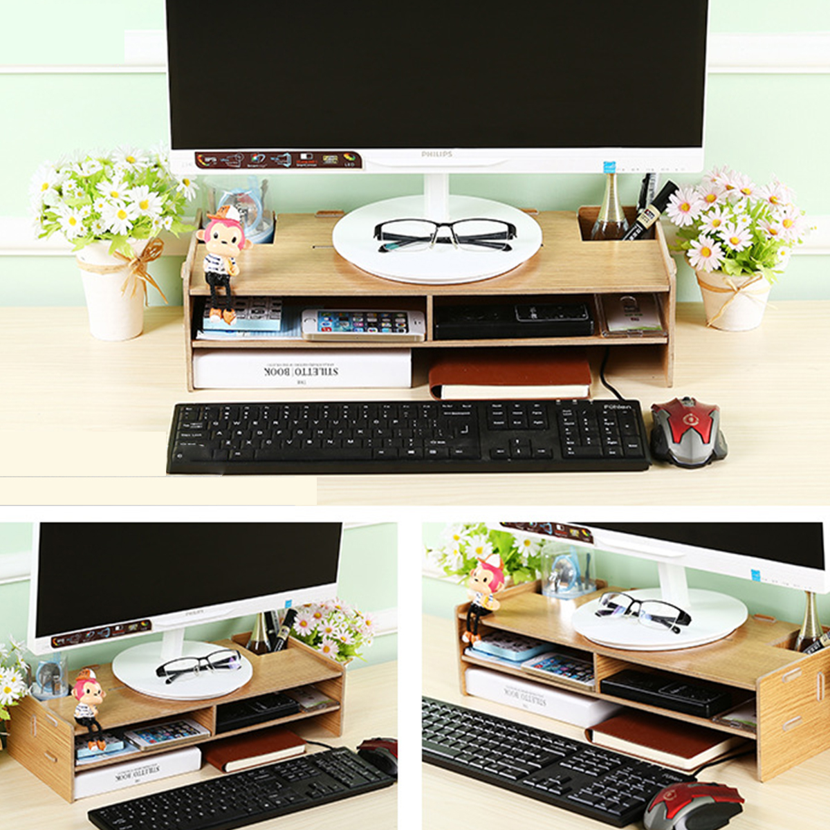 Wood-Laptop-Stand-Accessories-Storage-Display-Monitor-Raising-Bracket-Neck-Protection-Shelf-1829026-3