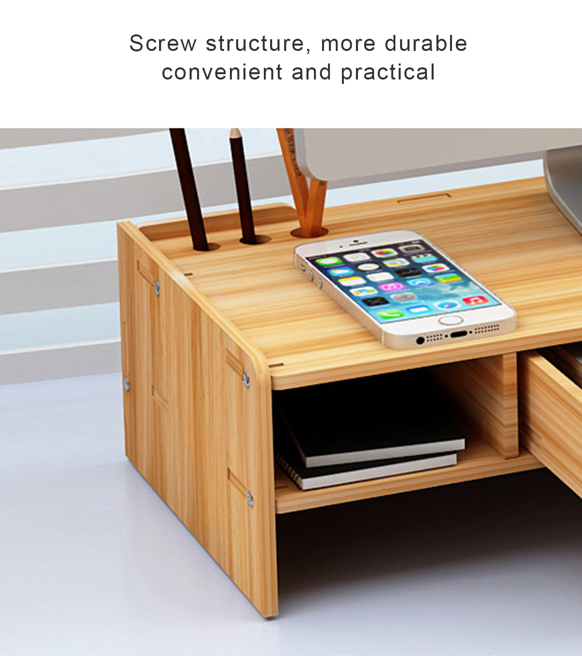 Wooden-Desktop-Computer-Monitor-Laptop-Stand-Elevated-Shelf-Base-Bracket-for-Office-Desktop-Keyboard-1727980-3