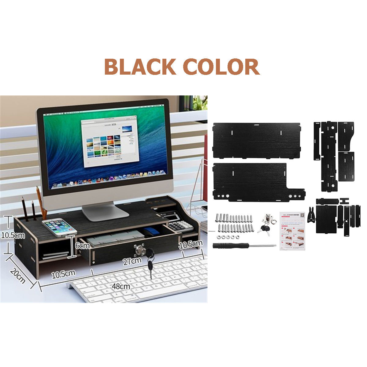 Wooden-Desktop-Computer-Monitor-Laptop-Stand-Elevated-Shelf-Base-Bracket-for-Office-Desktop-Keyboard-1727980-4