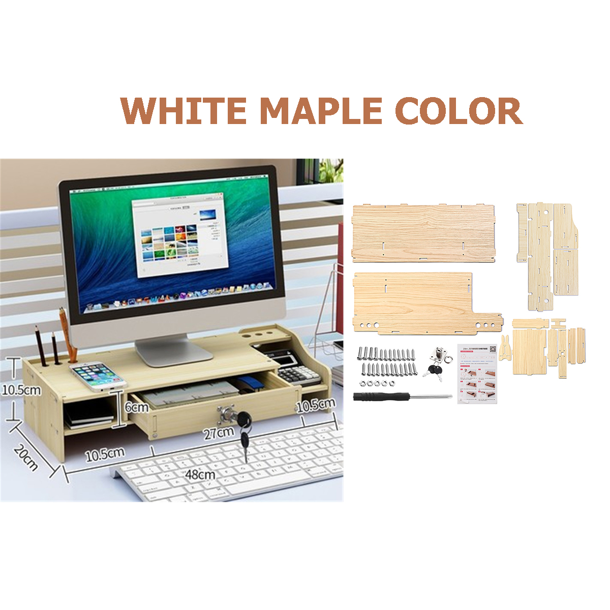 Wooden-Desktop-Computer-Monitor-Laptop-Stand-Elevated-Shelf-Base-Bracket-for-Office-Desktop-Keyboard-1727980-5