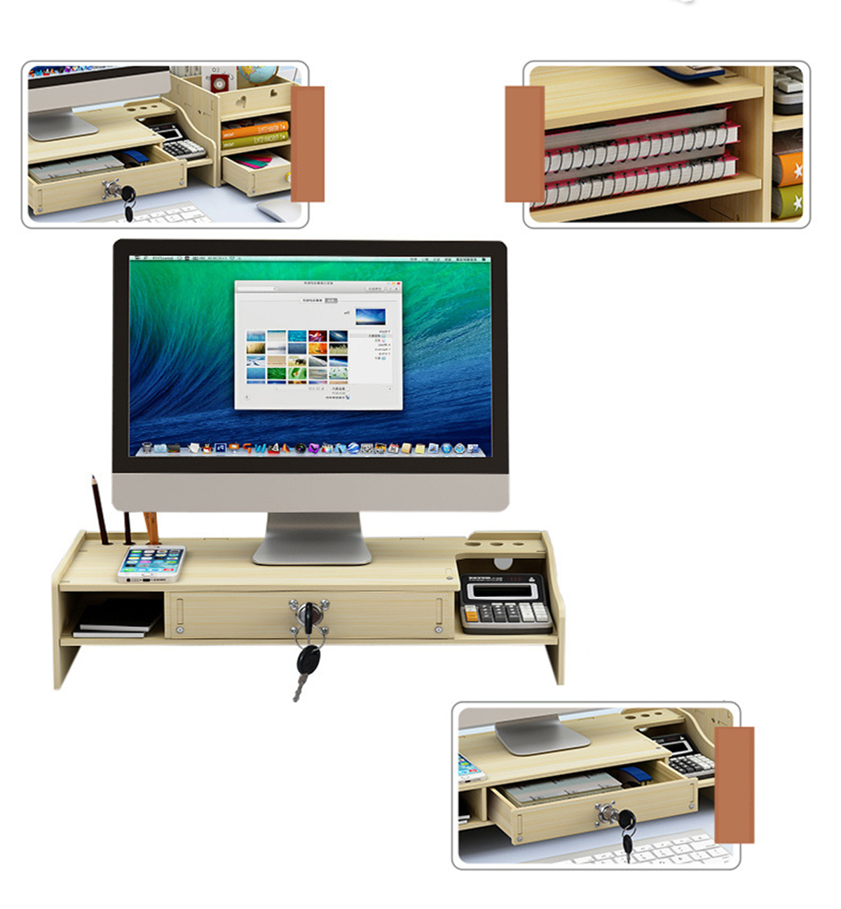 Wooden-Desktop-Computer-Monitor-Laptop-Stand-Elevated-Shelf-Base-Bracket-for-Office-Desktop-Keyboard-1727980-8