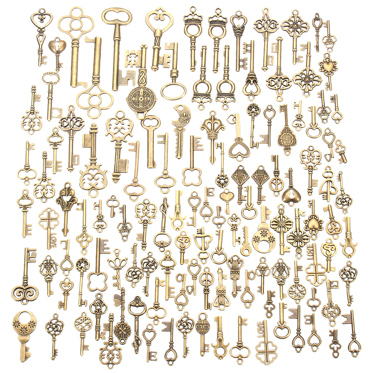 125Pcs-Vintage-Bronze-Key-For-Pendant-Necklace-Bracelet-DIY-Handmade-Accessories-Decoration-1192644-1