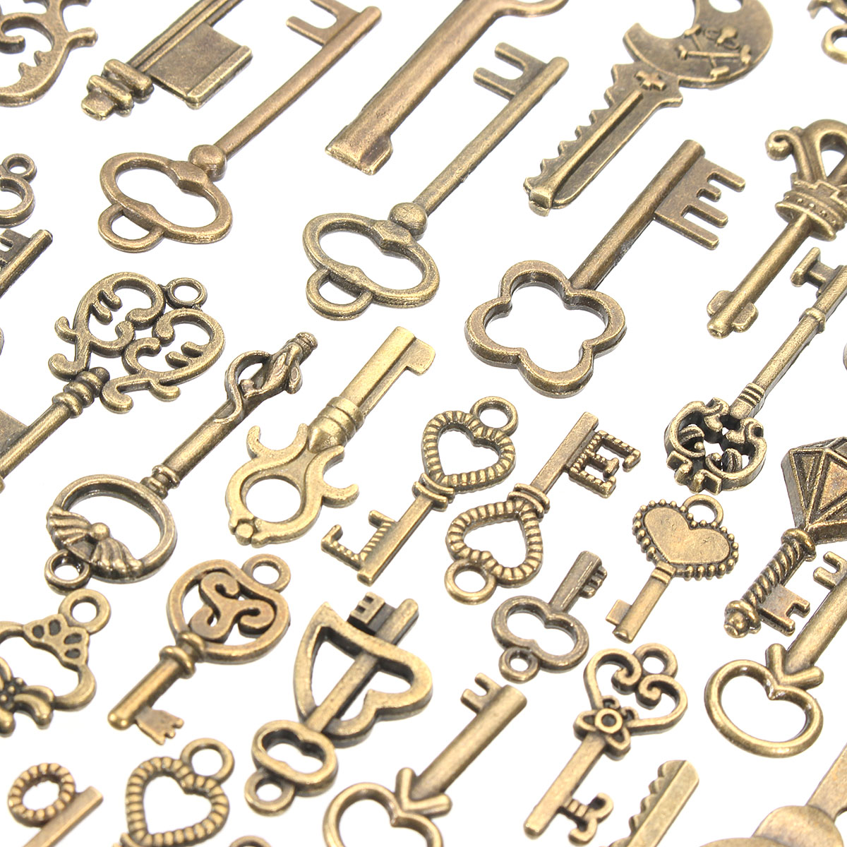 125Pcs-Vintage-Bronze-Key-For-Pendant-Necklace-Bracelet-DIY-Handmade-Accessories-Decoration-1192644-2