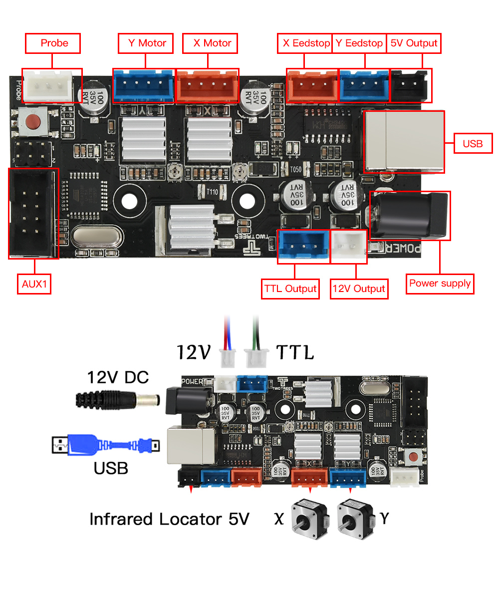 TWO-TREESreg--Totem-S-Laser-Engraving-Machine-Control-Board-XY-Axis-Main-Board-with-A4988-Motor-Driv-1907310-4