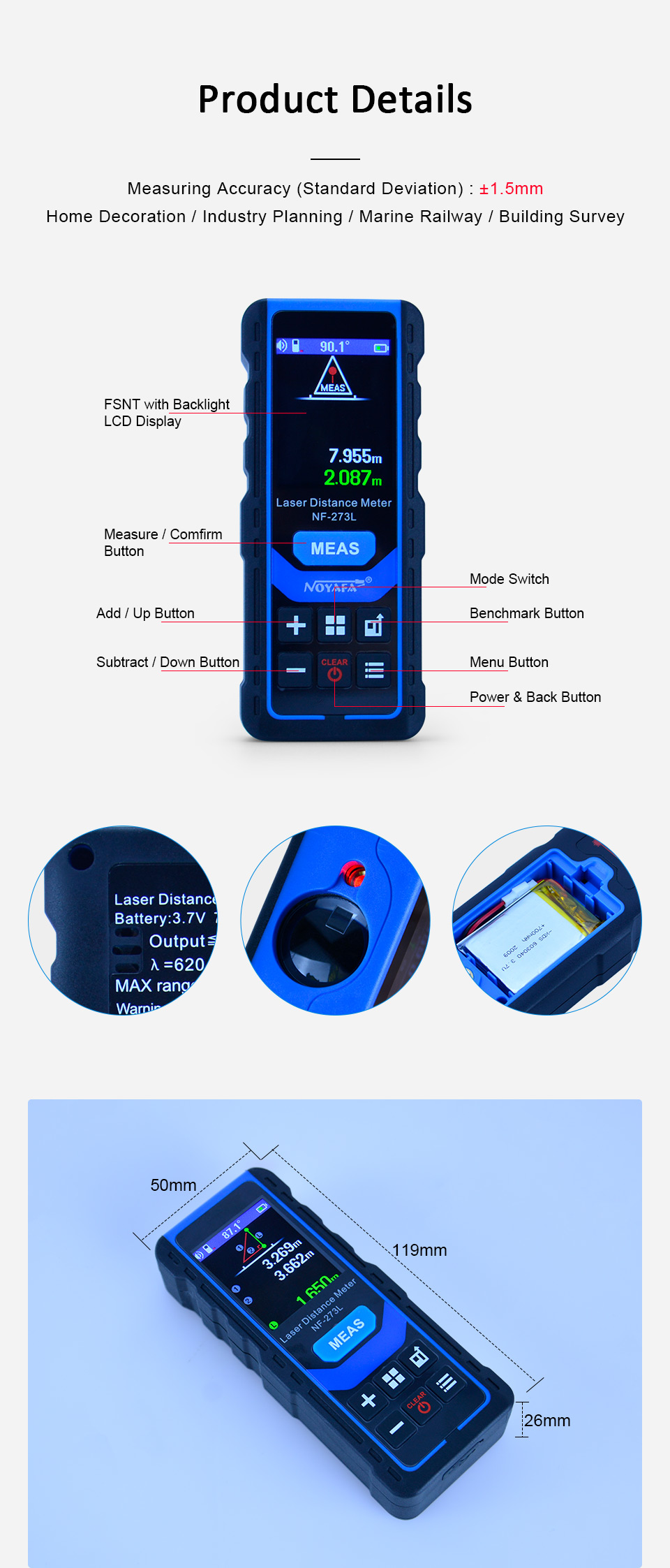 NOYAFA-NF-273L--Laser-Distance-Meter-60M-80M-120M-Rangefinder-Laser-Tape-Range-Finder-Measure-Length-1813165-9