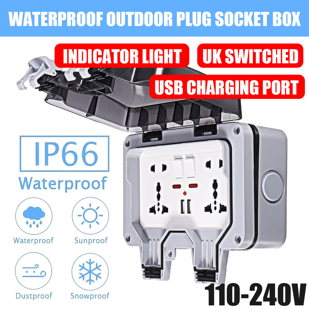 IP66-Weatherproof-Outdoor-BOX-Wall-Socket-13A-Double-Universal--UK-Switched-Outlet-With-USB-Charging-1744927-1