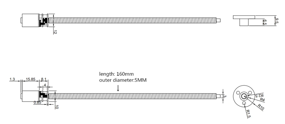 DC-6V-3060100150RPM-N20-Deceleration-Gear-Motor-with-T5x150MM-T-type-Quick-Thread-Output-Shaft-1855548-2