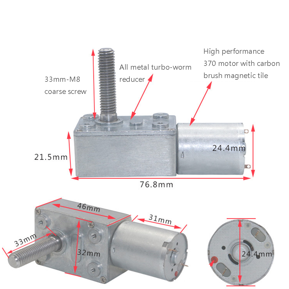 Machifit-JGY370-DC-6V-103090150rpm-Motor-Micro-Gear-Turbine-Worm-Self-locking-Reduction-Gear-Motor-1482827-5