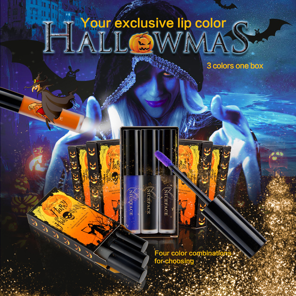 NICEFACE-Halloween-Matte-Lipstick-Liquid-Lip-Gloss-Kit-Suit-Retro-Pumpkin-Nude-Makeup-1186477-1