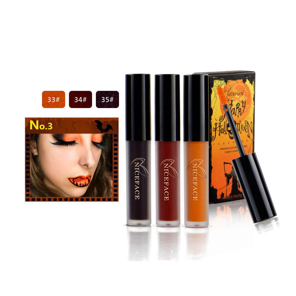NICEFACE-Halloween-Matte-Lipstick-Liquid-Lip-Gloss-Kit-Suit-Retro-Pumpkin-Nude-Makeup-1186477-4