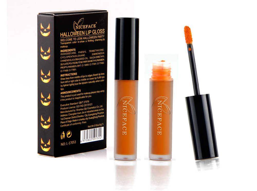 NICEFACE-Halloween-Matte-Lipstick-Liquid-Lip-Gloss-Kit-Suit-Retro-Pumpkin-Nude-Makeup-1186477-5