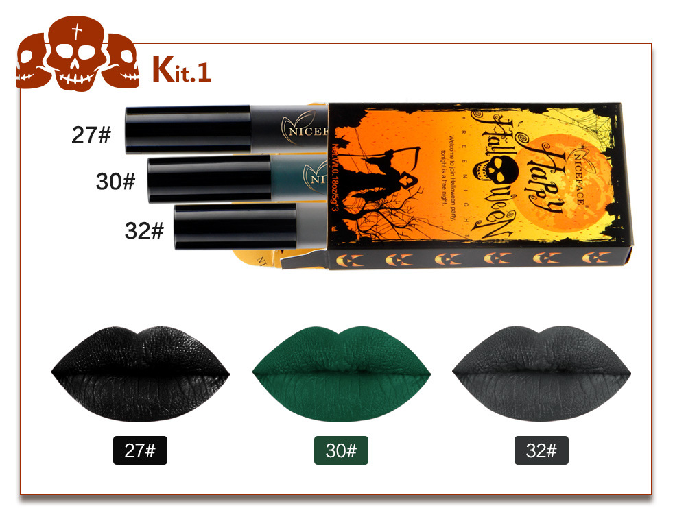 NICEFACE-Halloween-Matte-Lipstick-Liquid-Lip-Gloss-Kit-Suit-Retro-Pumpkin-Nude-Makeup-1186477-7