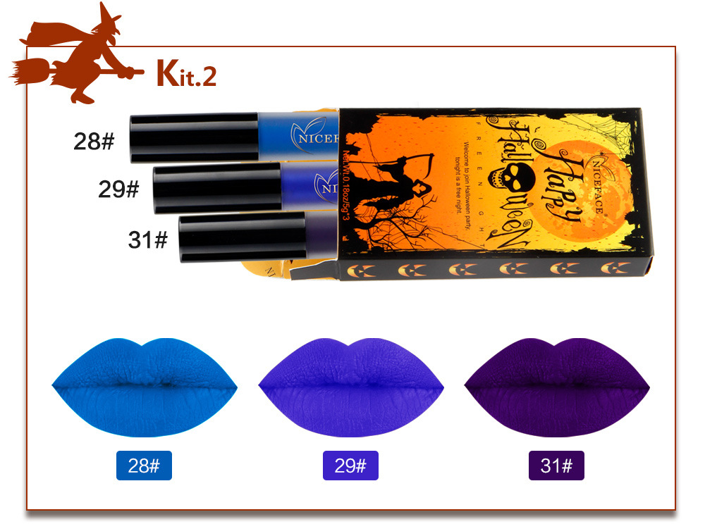 NICEFACE-Halloween-Matte-Lipstick-Liquid-Lip-Gloss-Kit-Suit-Retro-Pumpkin-Nude-Makeup-1186477-8