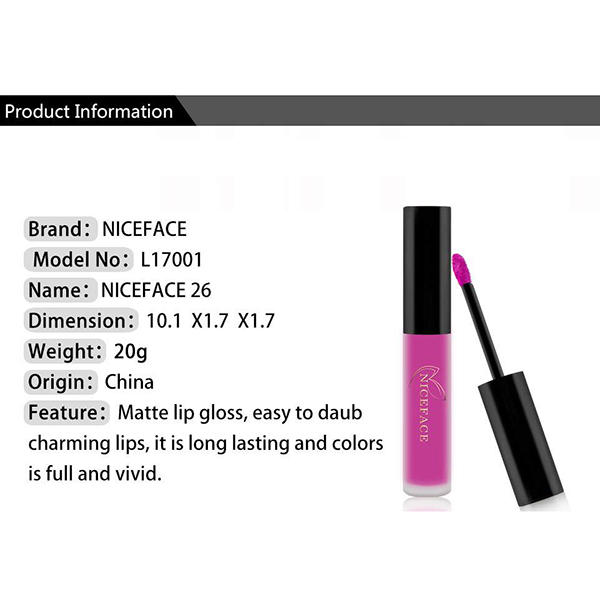 NICEFACE-Matte-Liquid-Lipstick-Makeup-Lip-Gloss-Long-Lasting-Waterproof-Lips-Cosmetics-1207822-3