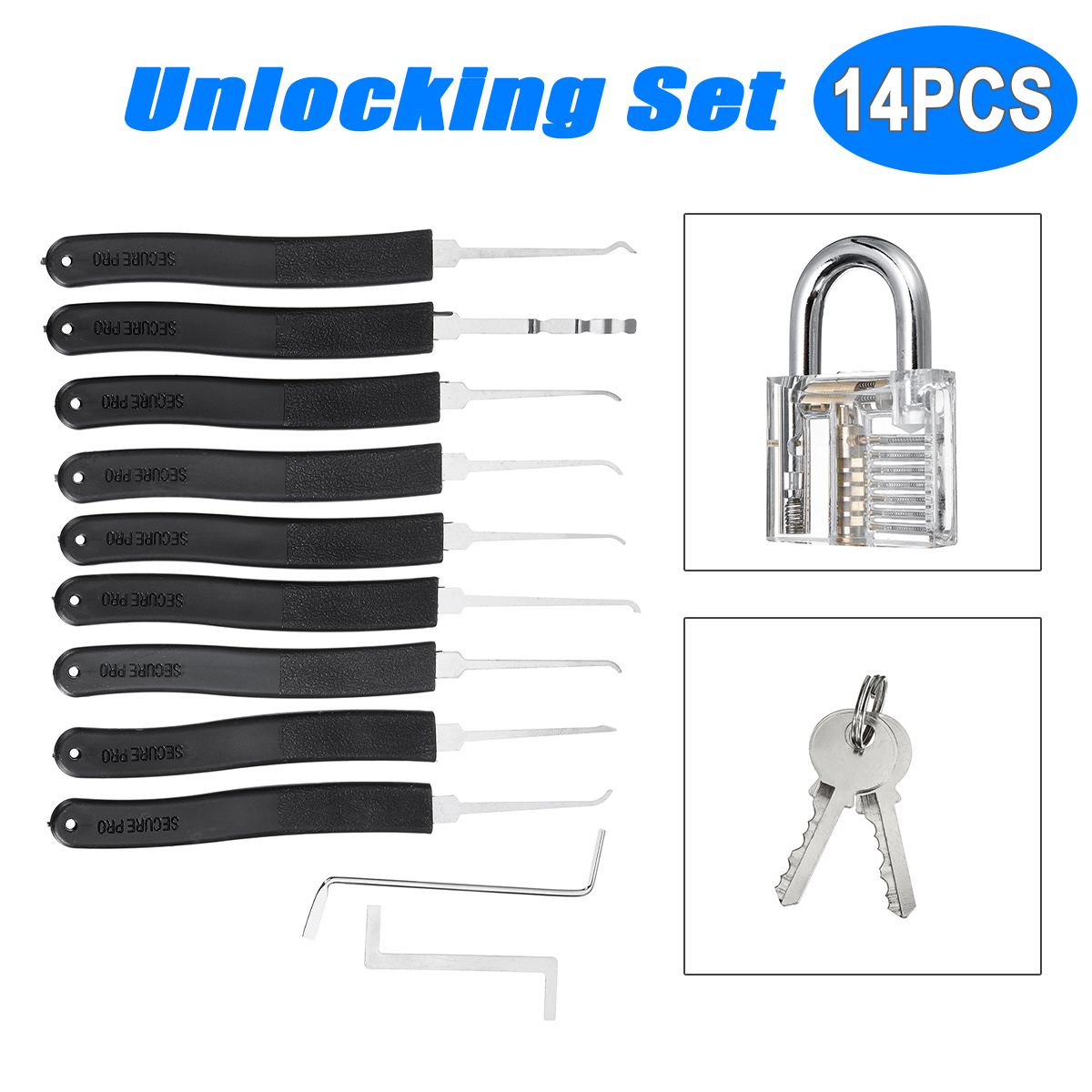 14Pcs-Training-Unlock-Tool-Skill-Set-Unlocking-Lock-Picks-Set-Key-Transparent-Practical-Lock-1602214-1