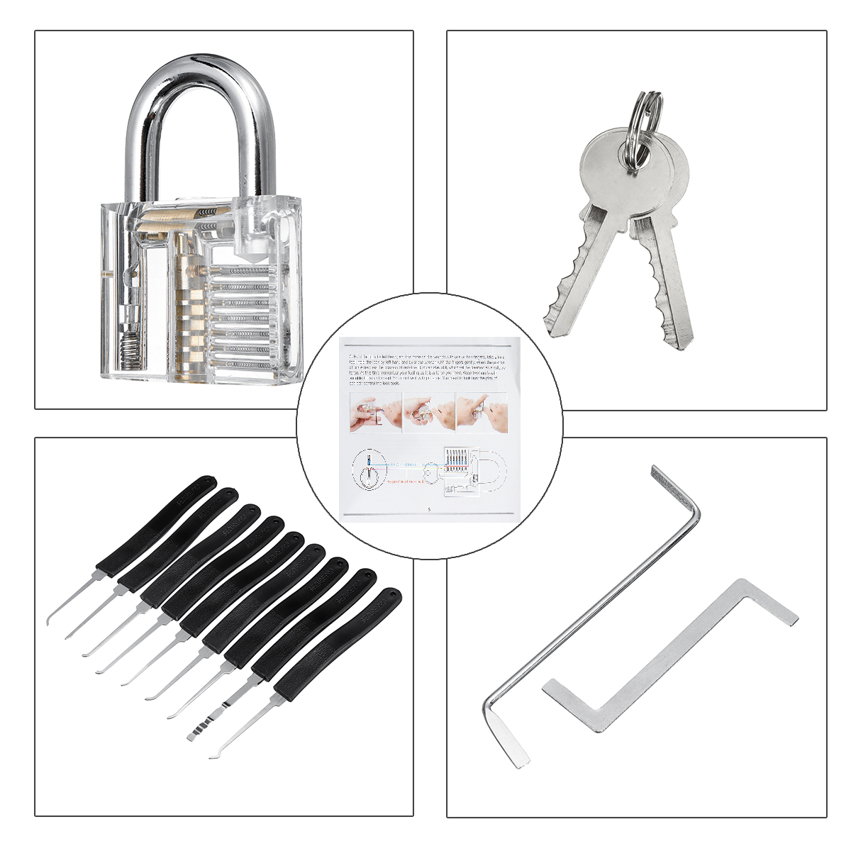 14Pcs-Training-Unlock-Tool-Skill-Set-Unlocking-Lock-Picks-Set-Key-Transparent-Practical-Lock-1602214-2